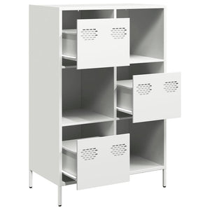 vidaXL Highboard White 68x39x103.5 cm Steel