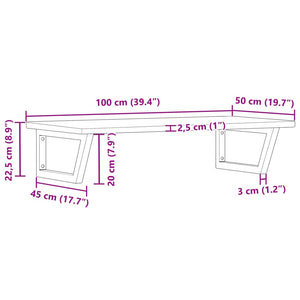 vidaXL Basin Shelf Wall Mounted Steel and Solid Wood Oak