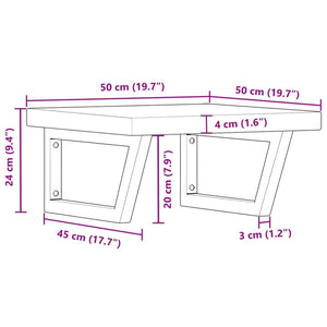 vidaXL Basin Shelf Wall Mounted Steel and Solid Wood Oak