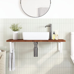 vidaXL Basin Shelf Wall Mounted Steel and Solid Wood Oak