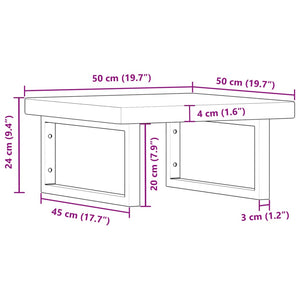 vidaXL Basin Shelf Wall Mounted Steel and Solid Wood Oak