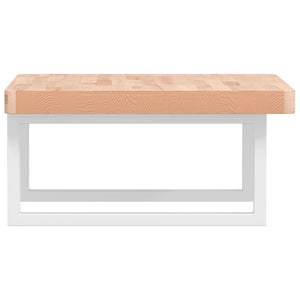 vidaXL Basin Shelf Wall Mounted Steel and Solid Wood Beech