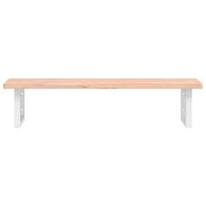 vidaXL Basin Shelf Wall Mounted Steel and Solid Wood Beech