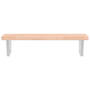 vidaXL Basin Shelf Wall Mounted Steel and Solid Wood Beech