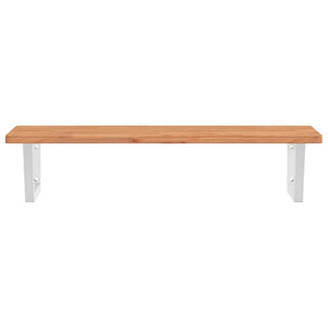 vidaXL Basin Shelf Wall Mounted Steel and Solid Wood Beech