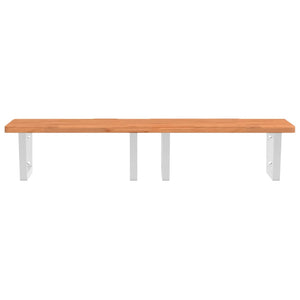 vidaXL Basin Shelf Wall Mounted Steel and Solid Wood Beech