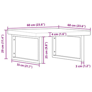 vidaXL Basin Shelf Wall Mounted Steel and Solid Wood Oak