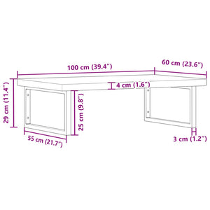 vidaXL Basin Shelf Wall Mounted Steel and Solid Wood Oak