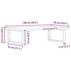 vidaXL Basin Shelf Wall Mounted Steel and Solid Wood Oak