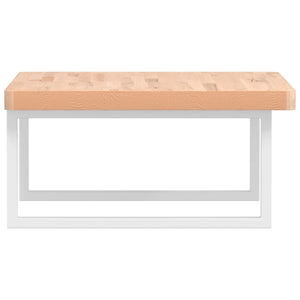 vidaXL Basin Shelf Wall Mounted Steel and Solid Wood Beech