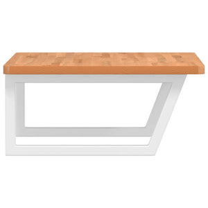 vidaXL Basin Shelf Wall Mounted Steel and Solid Wood Beech