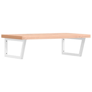 vidaXL Basin Shelf Wall Mounted Steel and Solid Wood Beech