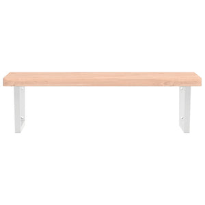 vidaXL Basin Shelf Wall Mounted Steel and Solid Wood Beech