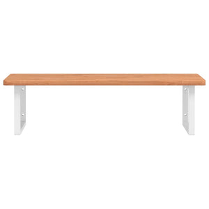 vidaXL Basin Shelf Wall Mounted Steel and Solid Wood Beech