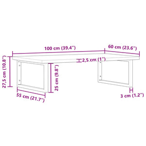 vidaXL Basin Shelf Wall Mounted Steel and Solid Wood Beech