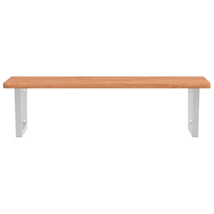 vidaXL Basin Shelf Wall Mounted Steel and Solid Wood Beech