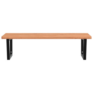 vidaXL Basin Shelf Wall Mounted Steel and Solid Wood Beech