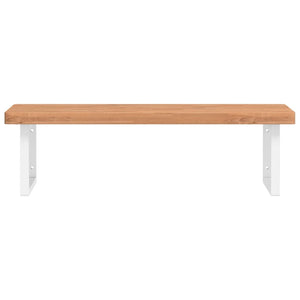 vidaXL Basin Shelf Wall Mounted Steel and Solid Wood Beech