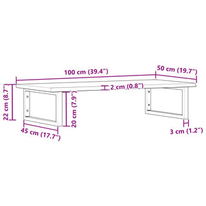 vidaXL Basin Shelf Wall Mounted Steel and Solid Wood Oak