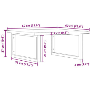 vidaXL Basin Shelf Wall Mounted Steel and Solid Wood Oak