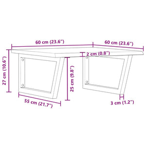 vidaXL Basin Shelf Wall Mounted Steel and Solid Wood Oak