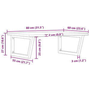 vidaXL Basin Shelf Wall Mounted Steel and Solid Wood Oak