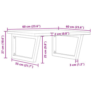 vidaXL Basin Shelf Wall Mounted Steel and Solid Wood Oak