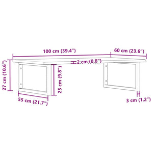 vidaXL Basin Shelf Wall Mounted Steel and Solid Wood Oak