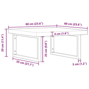 vidaXL Basin Shelf Wall Mounted Steel and Solid Wood Acacia