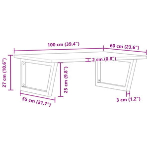 vidaXL Basin Shelf Wall Mounted Steel and Solid Wood Acacia