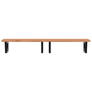 vidaXL Basin Shelf Wall Mounted Steel and Solid Wood Beech