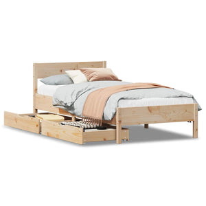 vidaXL Bed Frame without Mattress 75x190 cm Small Single Solid Wood Pine