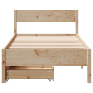 vidaXL Bed Frame without Mattress 75x190 cm Small Single Solid Wood Pine