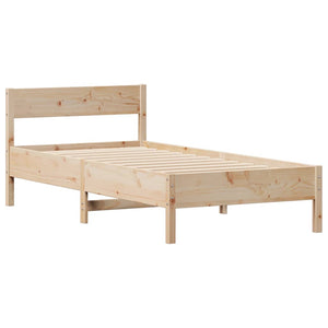 vidaXL Bed Frame without Mattress 75x190 cm Small Single Solid Wood Pine