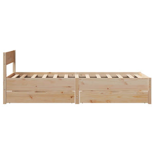 vidaXL Bed Frame without Mattress 75x190 cm Small Single Solid Wood Pine