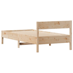 vidaXL Bed Frame without Mattress 75x190 cm Small Single Solid Wood Pine