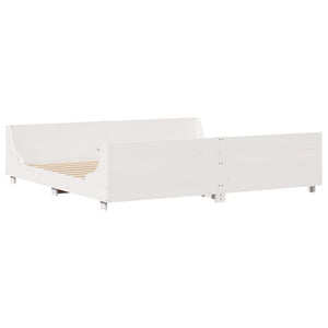 vidaXL Bed Frame without Mattress White 180x200 cm Super King Solid Wood Pine