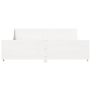 vidaXL Bed Frame without Mattress White 180x200 cm Super King Solid Wood Pine