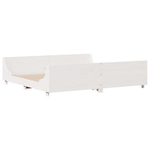 vidaXL Bed Frame without Mattress White 180x200 cm Super King Solid Wood Pine