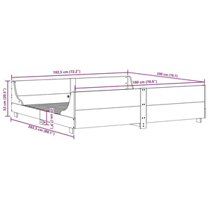 vidaXL Bed Frame without Mattress White 180x200 cm Super King Solid Wood Pine