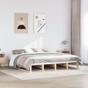 vidaXL Bed Frame 200x200 cm Solid Wood Pine