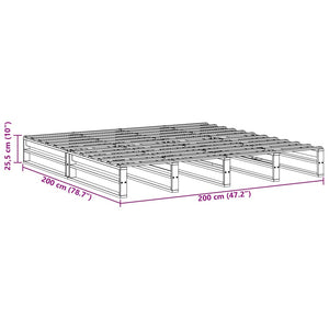 vidaXL Bed Frame 200x200 cm Solid Wood Pine