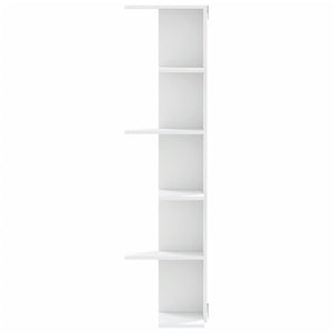 vidaXL Wall Corner Shelf White 36.5x36.5x140 cm Engineered Wood