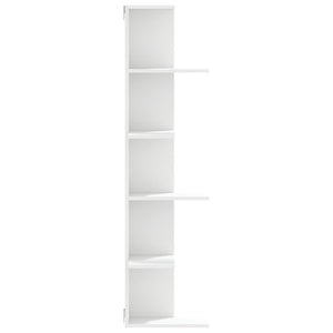 vidaXL Wall Corner Shelf White 36.5x36.5x140 cm Engineered Wood