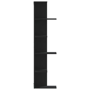 vidaXL Wall Corner Shelf Black 36.5x36.5x140 cm Engineered Wood