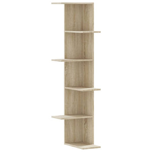 vidaXL Wall Corner Shelf Sonoma Oak 36.5x36.5x140 cm Engineered Wood