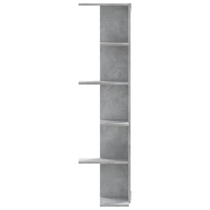 vidaXL Wall Corner Shelf Concrete Grey 36.5x36.5x140 cm Engineered Wood