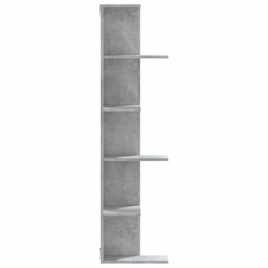 vidaXL Wall Corner Shelf Concrete Grey 36.5x36.5x140 cm Engineered Wood