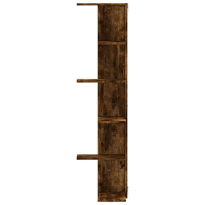 vidaXL Wall Corner Shelf Smoked Oak 36.5x36.5x140 cm Engineered Wood