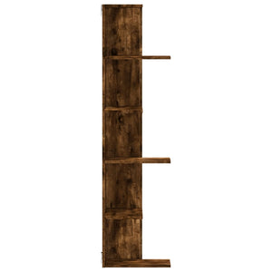 vidaXL Wall Corner Shelf Smoked Oak 36.5x36.5x140 cm Engineered Wood